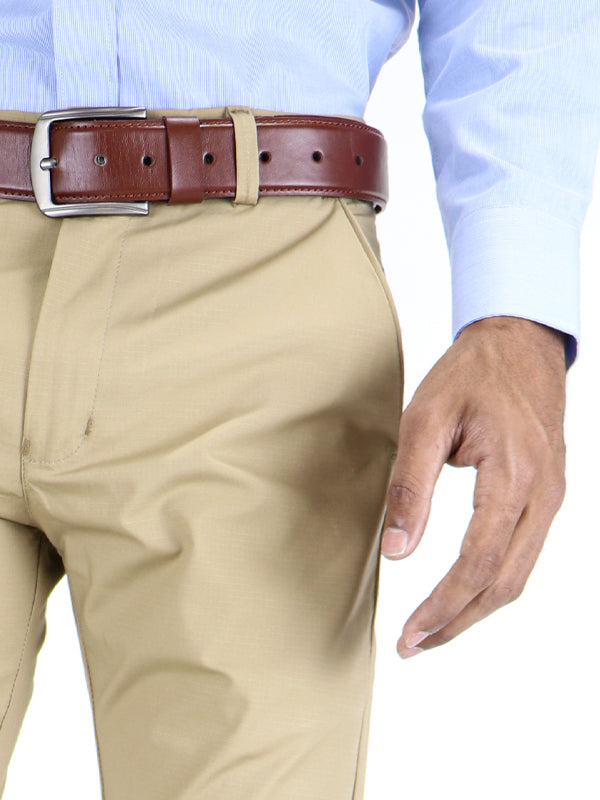 Cotton Chino Pant For Men Pattern Gold Brown MCP13