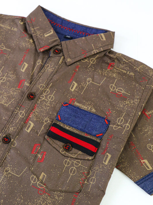 NB Boys Casual Shirt 5Yrs- 12Yrs Printed Brown