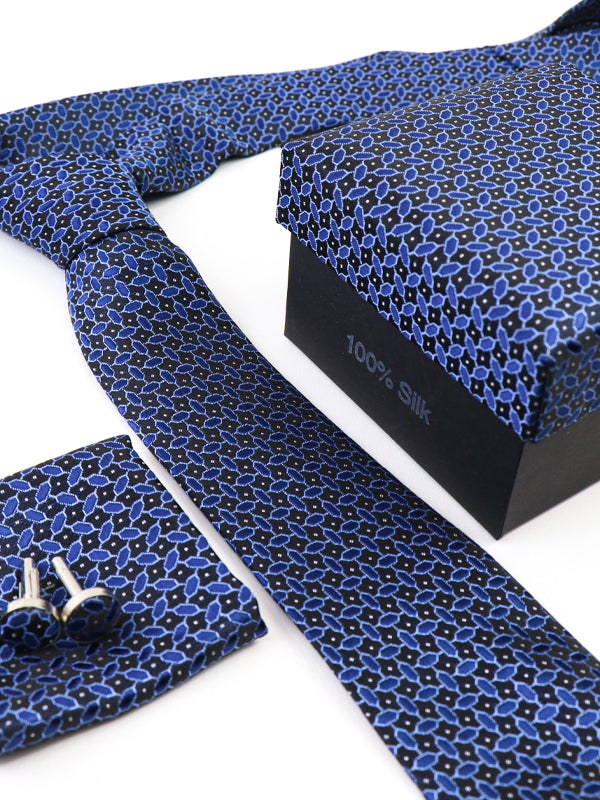 Tie Box Set Tie Cuff-Link Pocket Square BB Textured
