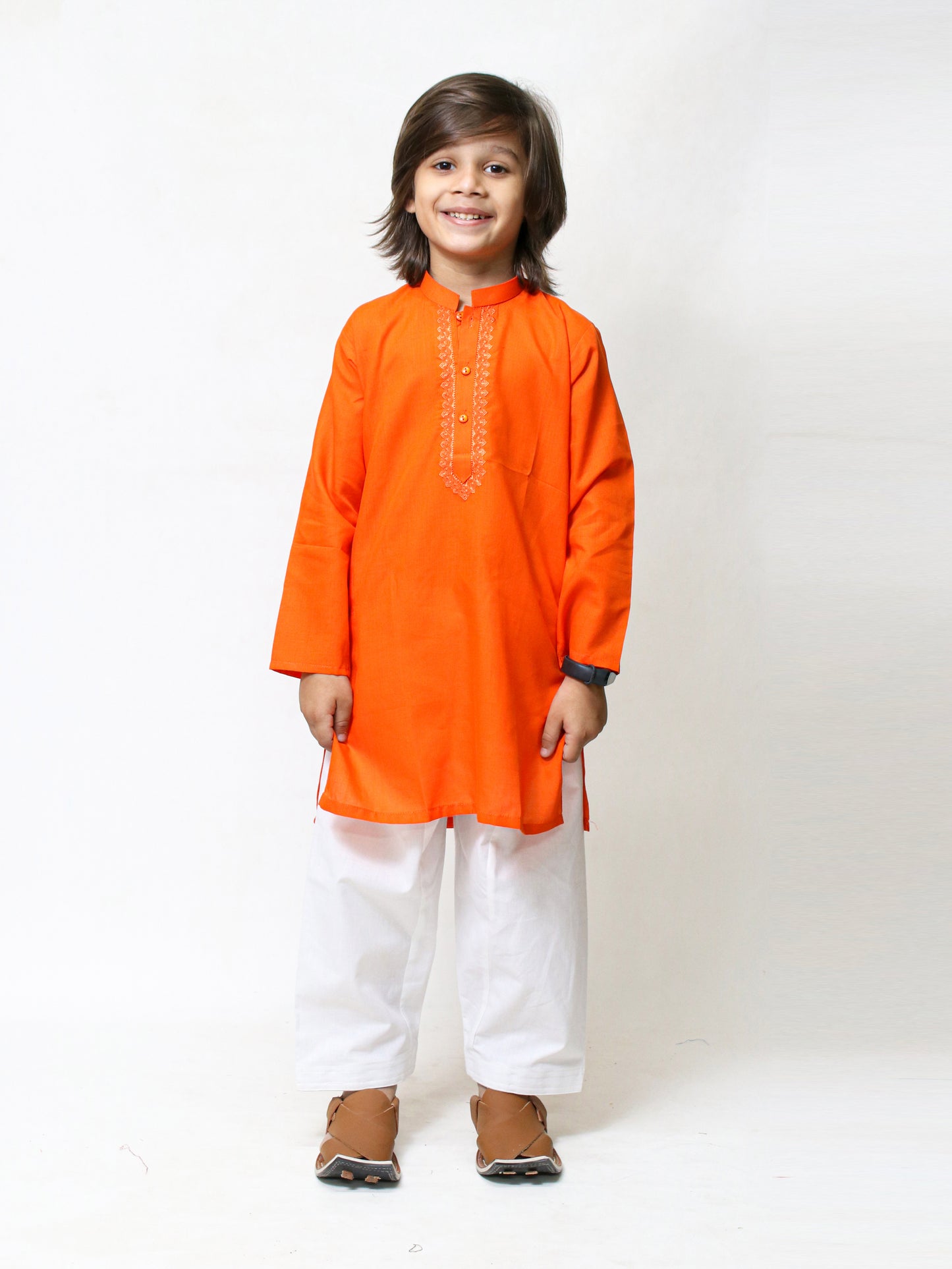 299 2Yrs - 16Yrs Boys Kameez Shalwar Orange