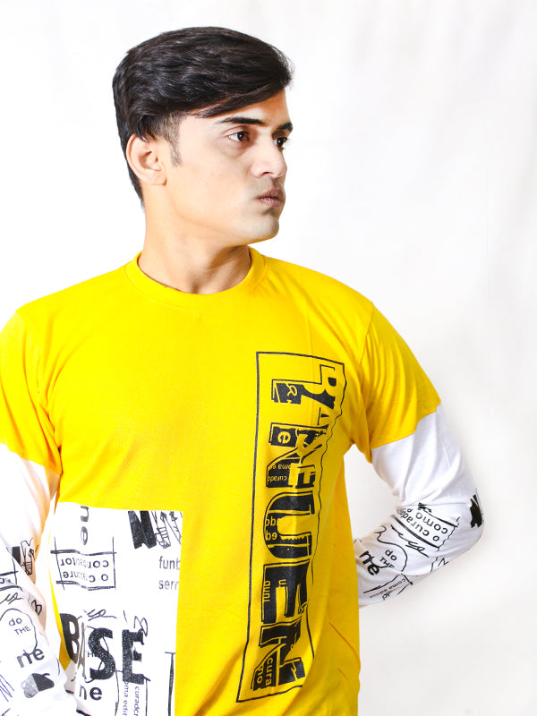 SN Men's Full Sleeve T-Shirt Base Yellow