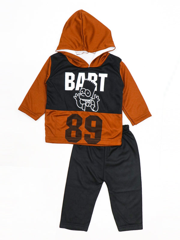 SF Kids Hooded Full Sleeve Suit 1Yr - 4Yrs 89 Dark Brown