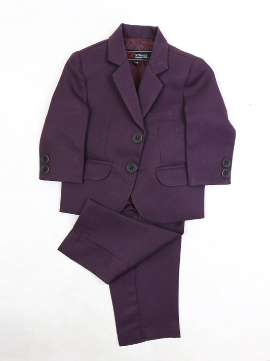 1 Yrs - 15 Yrs 2 PCS Coat Pant Suit for Boys Dark Purple