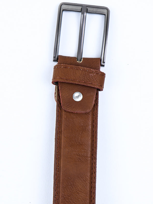Faux Leather Belt for Men Dull Brown