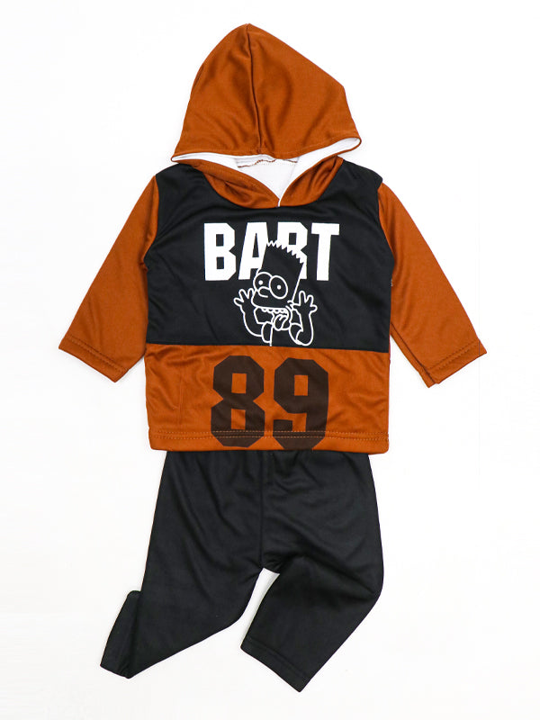 SF Kids Hooded Full Sleeve Suit 1Yr - 4Yrs 89 Dark Brown