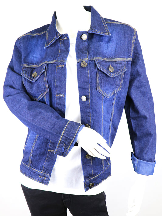 WJ01 Women Denim Jacket Dark Blue