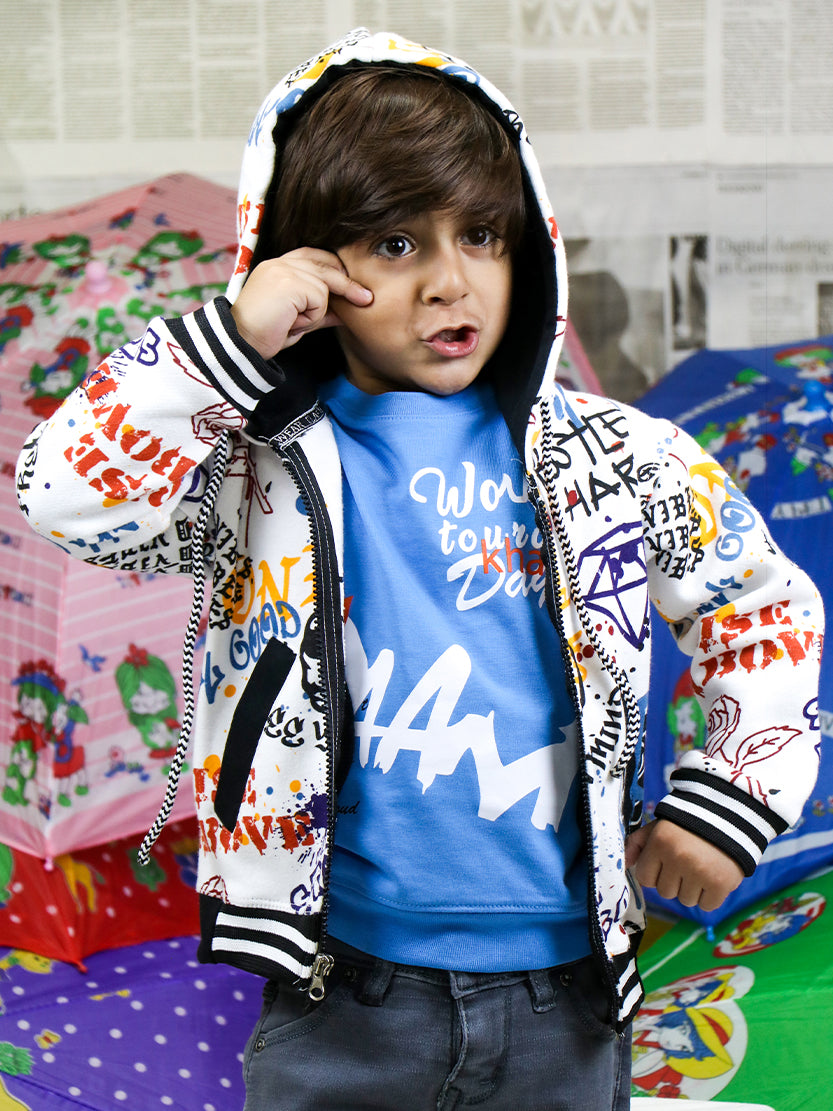 Kids Upper 2 Yrs - 9 Yrs Printed Hustle Harder