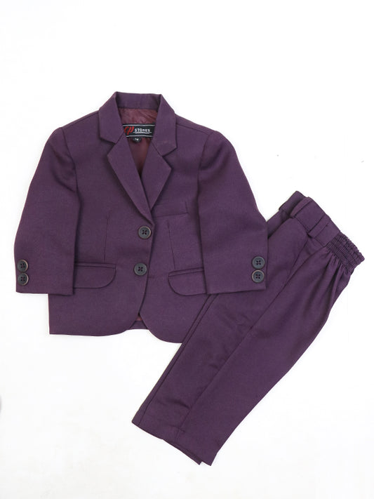 1 Yrs - 15 Yrs 2 PCS Coat Pant Suit for Boys Purple