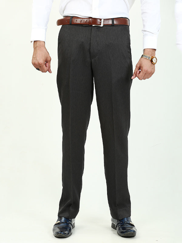 SN Dress Pant Trouser Formal for Men Textured Lead Grey