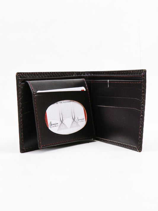 Cut Price Syn-Leather Wallet Textured Dark Brown
