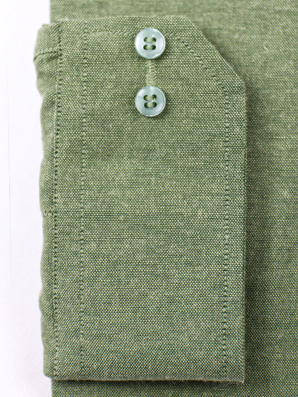 Men's Chambray Formal Dress Shirt Green