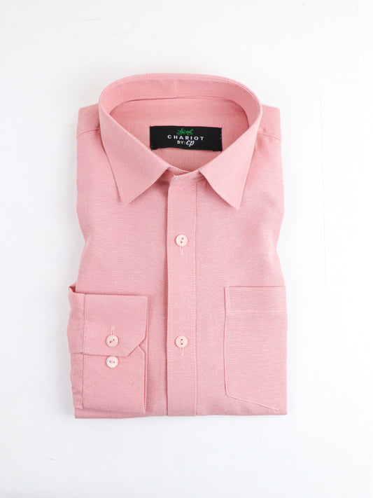 Men's Chambray Formal Dress Shirt Froly Pink