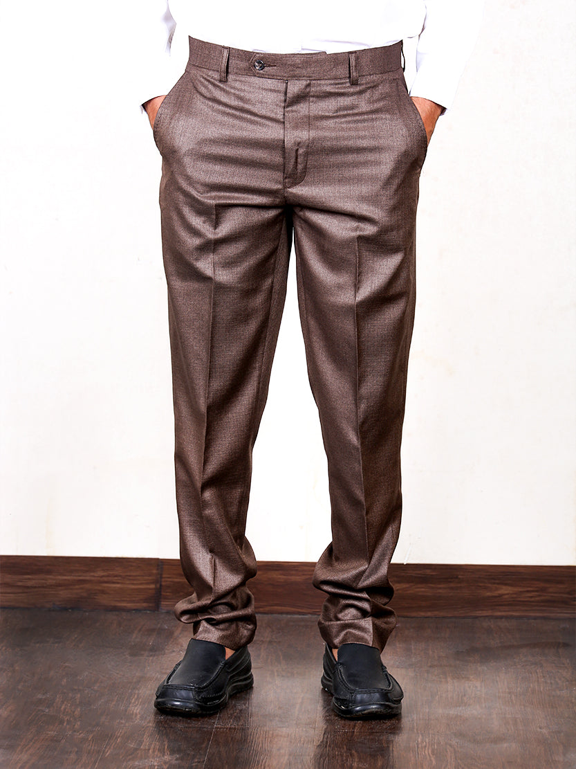 MFP37 Dress Pant Trouser Formal for Men Metallic Brown