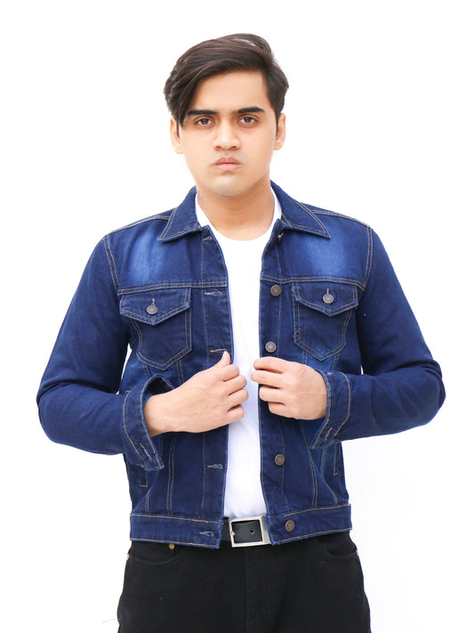 Men's Denim Jacket Faded Dark Blue