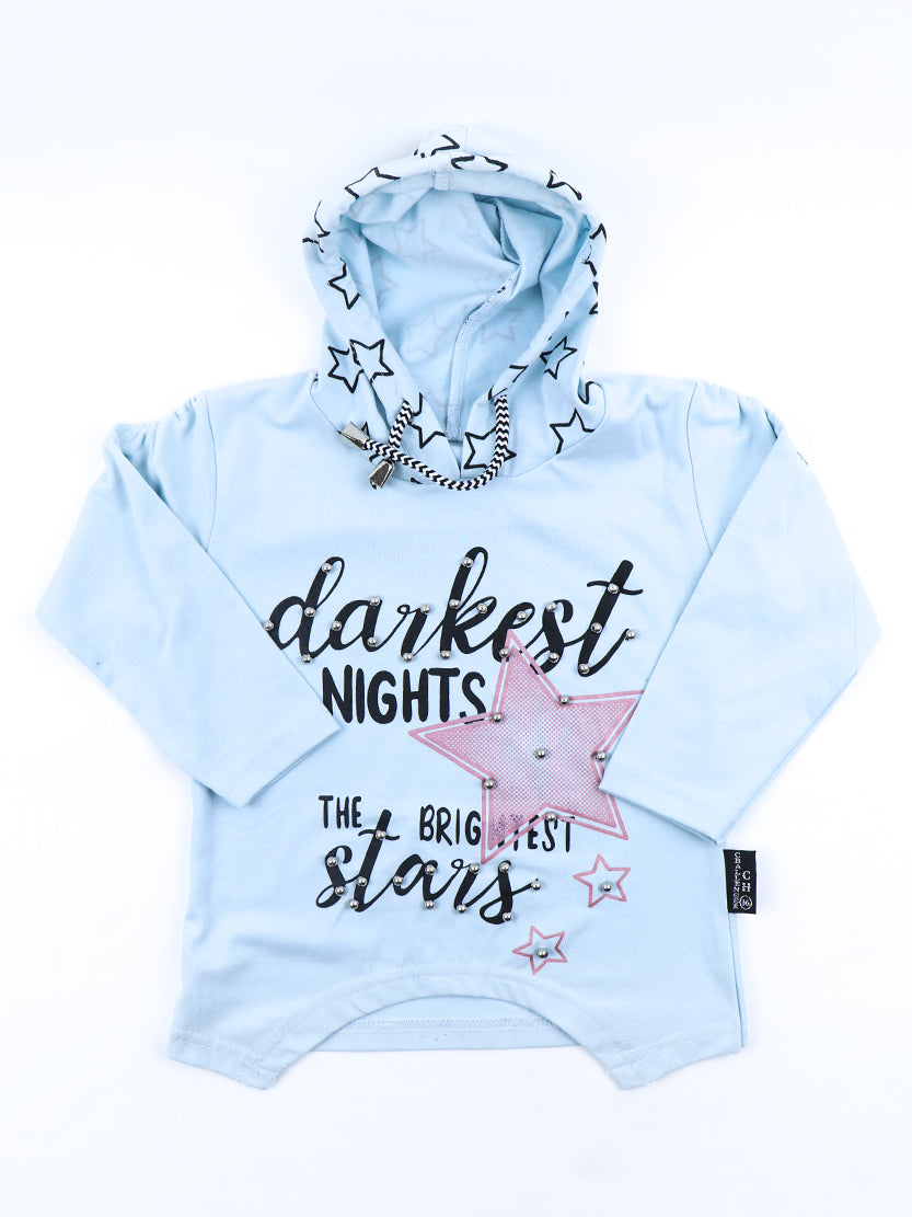 ATT 2.5 Yrs - 7 Yrs T-Shirt for Girls Printed Darkest