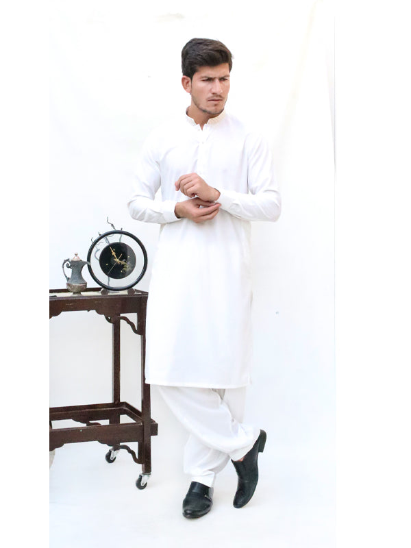 349 Men's Stitched Kameez Shalwar White