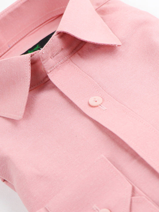 Men's Chambray Formal Dress Shirt Froly Pink
