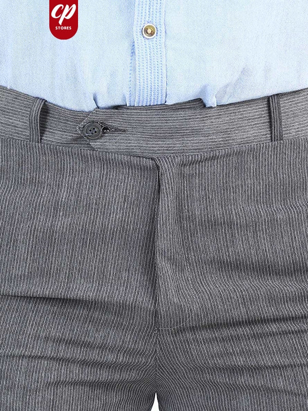 MFP59 Dress Pant Trouser formal for Men Grey Striped