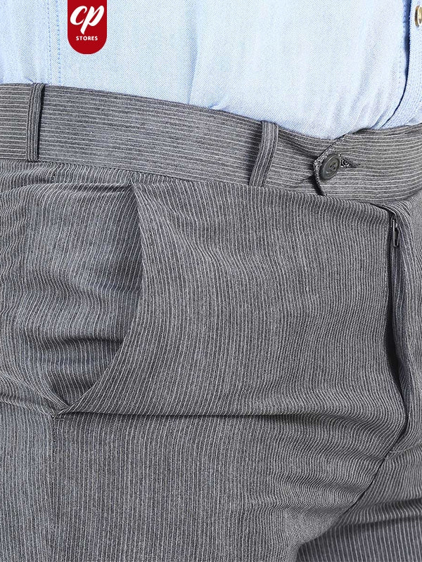 MFP59 Dress Pant Trouser formal for Men Grey Striped