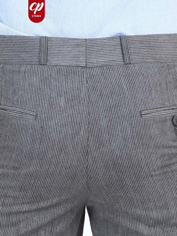 MFP59 Dress Pant Trouser formal for Men Grey Striped