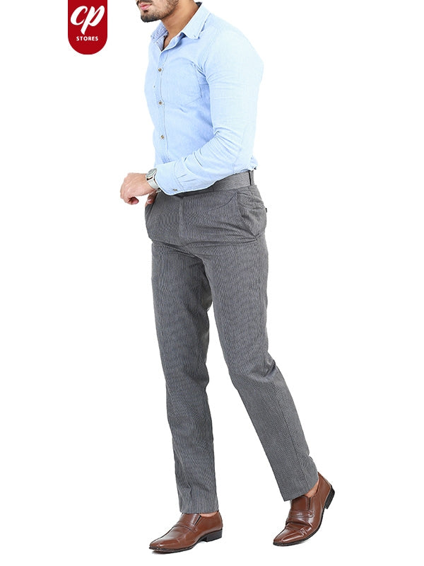 MFP59 Dress Pant Trouser formal for Men Grey Striped