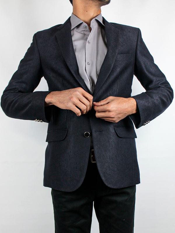 Casual Coat Blazer for Men Tweed Navy Blue