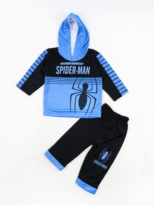 SF Hooded Newborn Suit 3Mth - 9Mths Spider Man Blue