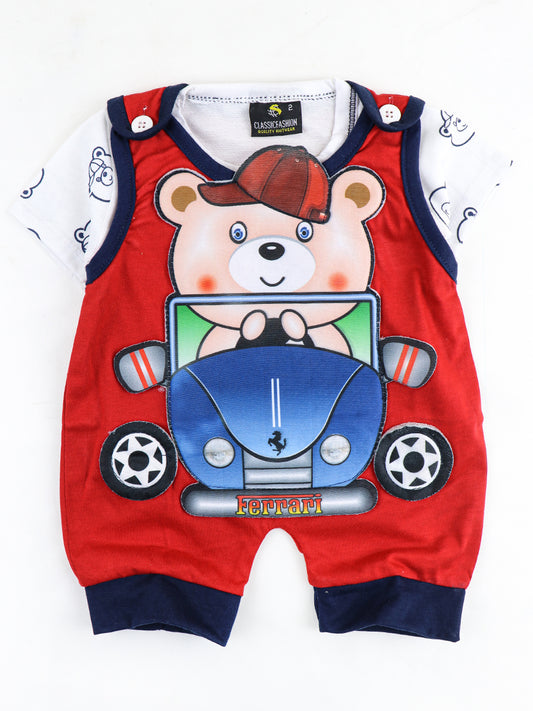 Car Bear Romper for Newborn 1Mth - 8Mth Red