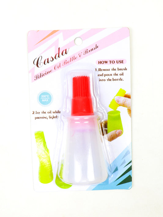 Portable Silicone Oil Bottle With Brush Multicolor