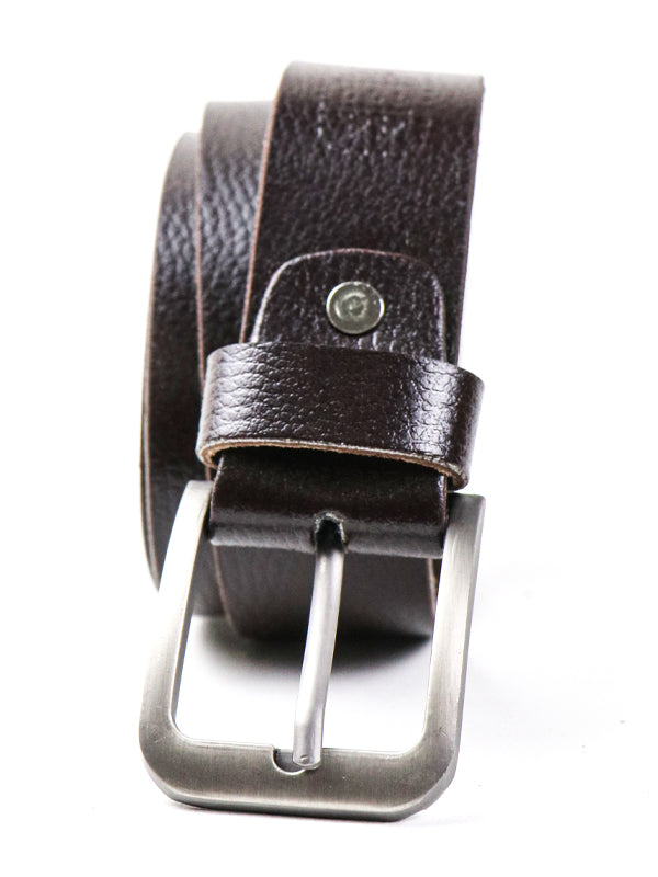 Men's Block Edge Belt Brown
