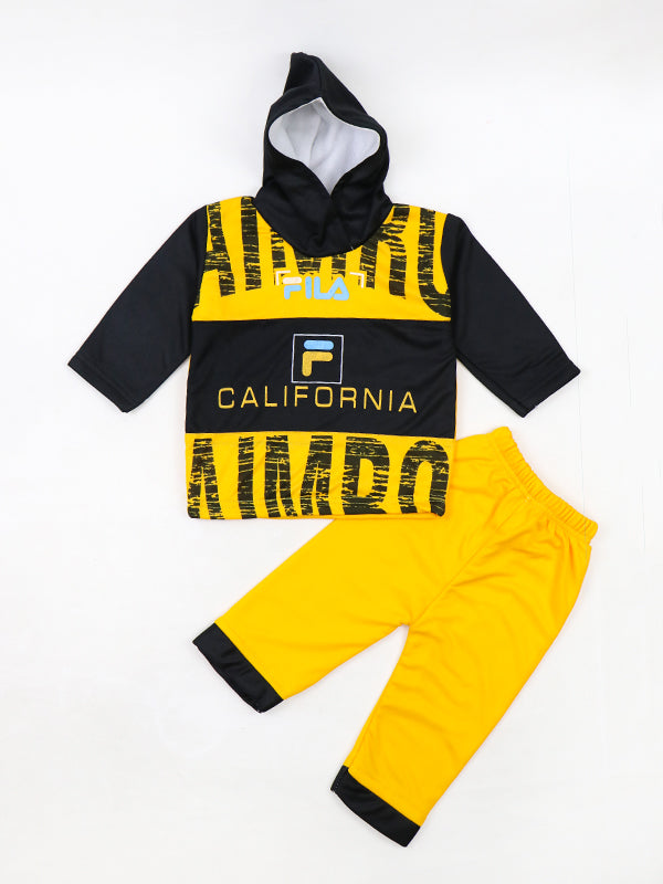 SF Kids Hooded Full Sleeve Suit 1Yr - 4Yrs FL Yellow