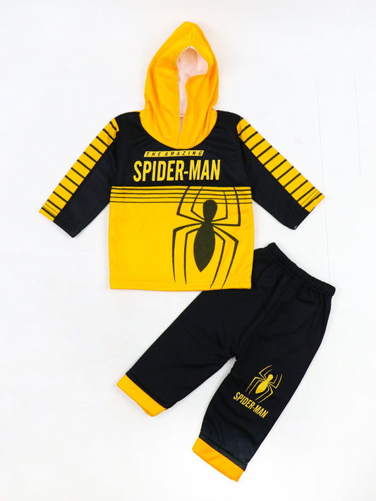SF Hooded Newborn Suit 3Mth - 9Mths Spider Man Yellow