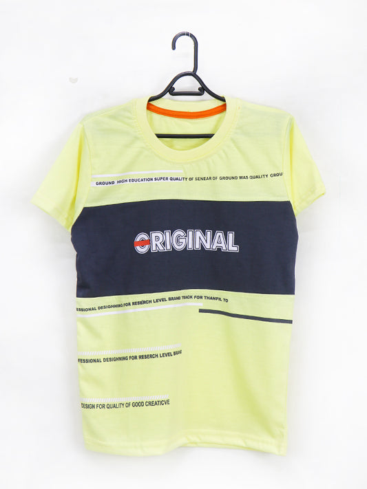 SK Boys T-Shirt 3Yrs - 8Yrs Original Light Yellow