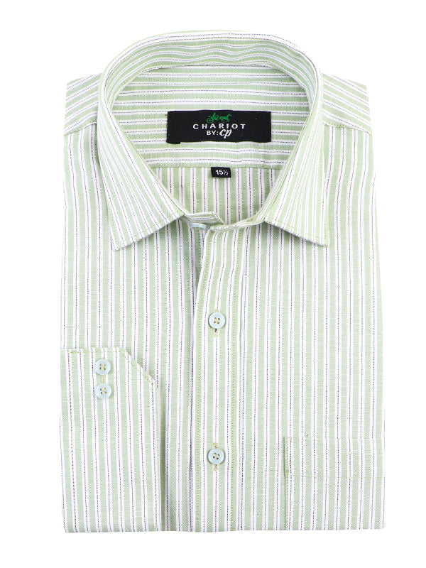 Men's Formal Dress Shirt Pastel Green Lines