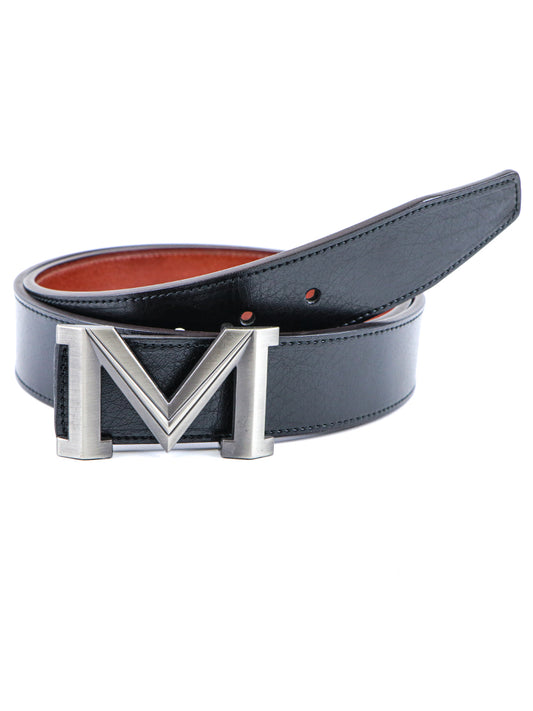 Men's Faux Leather Belt Black M