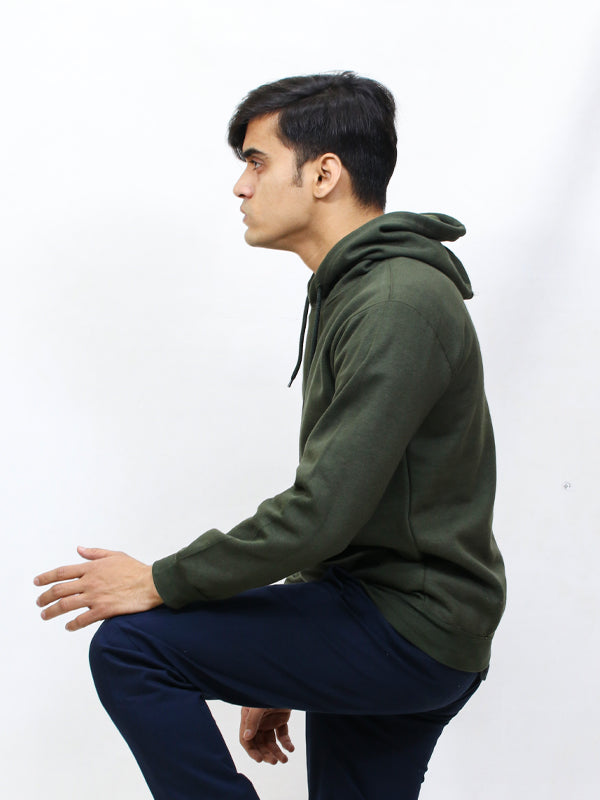 MM Unisex Plain Pullover Hoodie Green