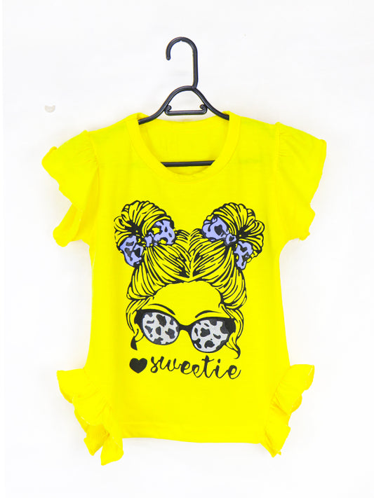 SK Girls T-Shirt 2.5 Yrs - 7 Yrs Sweetie Yellow