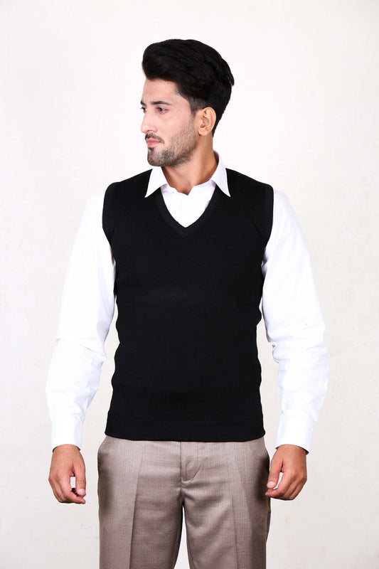 S.H Sleeveless Sweater for Men Black