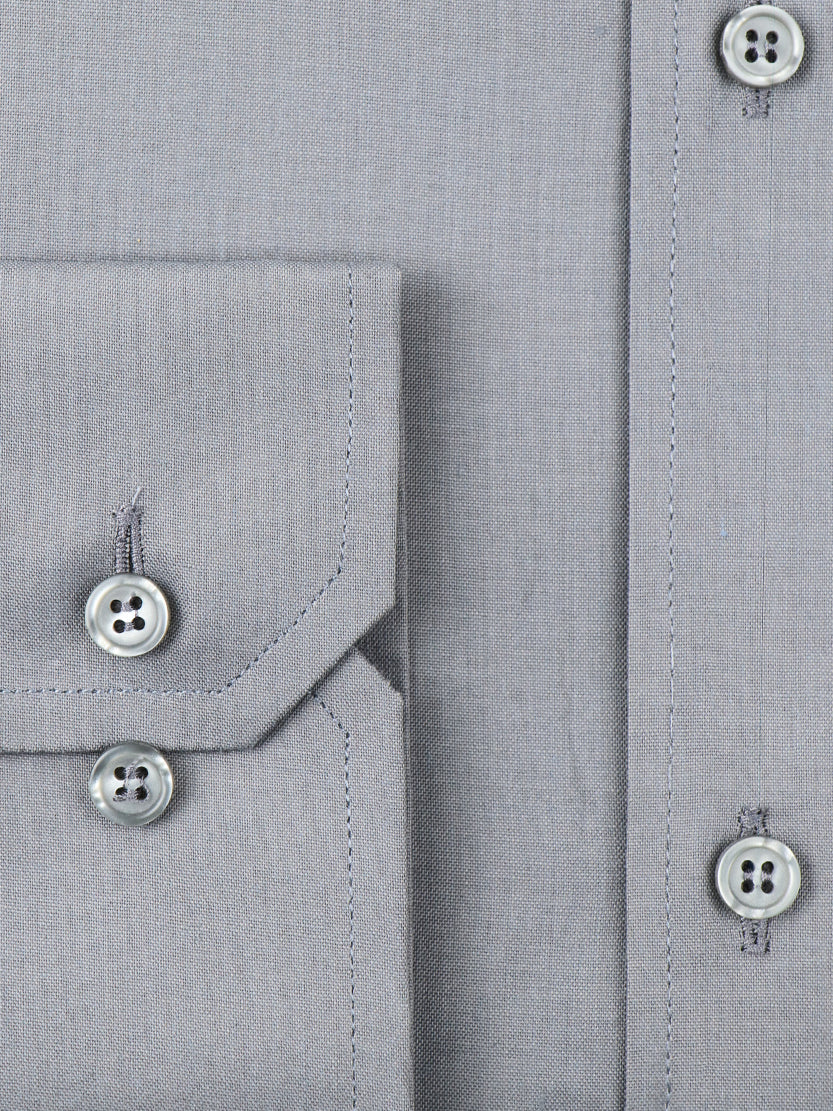 AZ Men's Formal Dress Shirt Plain Doe Grey