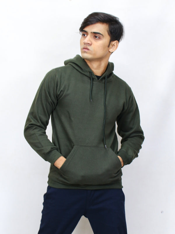 MM Unisex Plain Pullover Hoodie Green