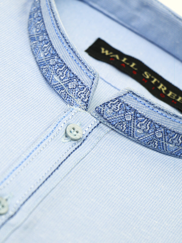 428/C Men's Stitched Kameez Shalwar Suit Blue 03