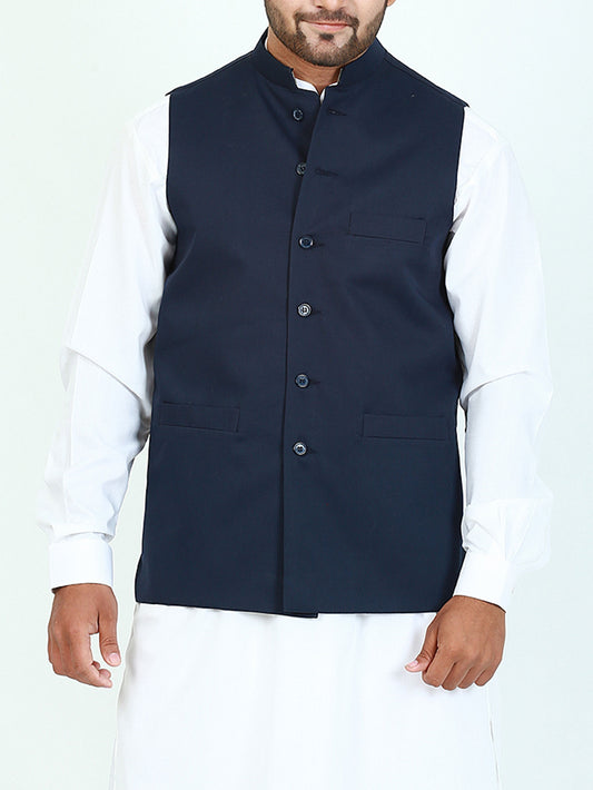 Men's Plain Waistcoat Navy Blue