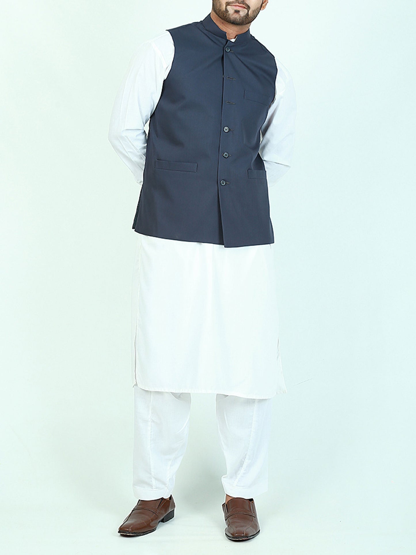 Waistcoat for Men Plain Slate Blue