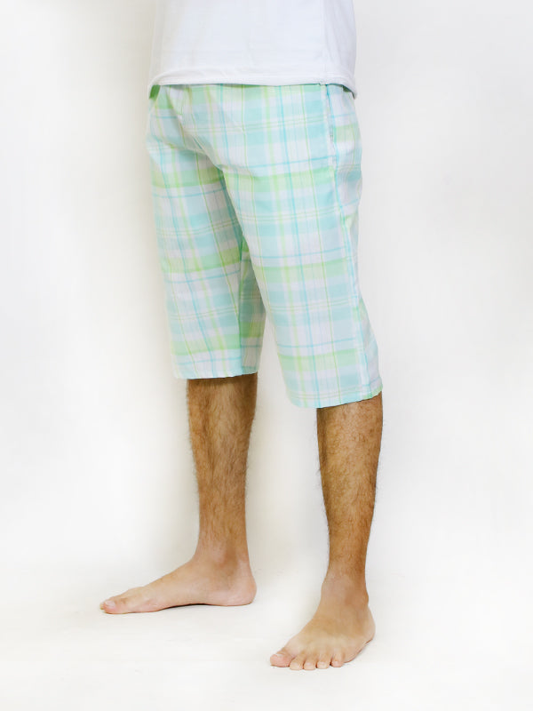 F Men's Short Checks Light Green