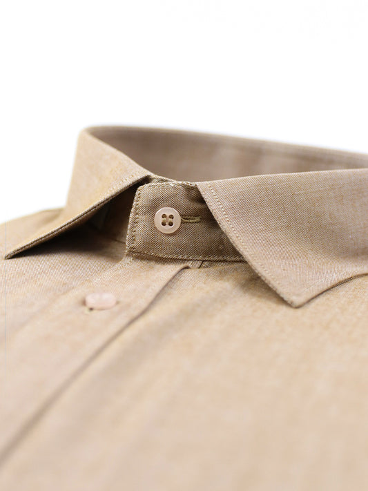 Men's Plain Chambray Formal Dress Shirt Fawn MFS319