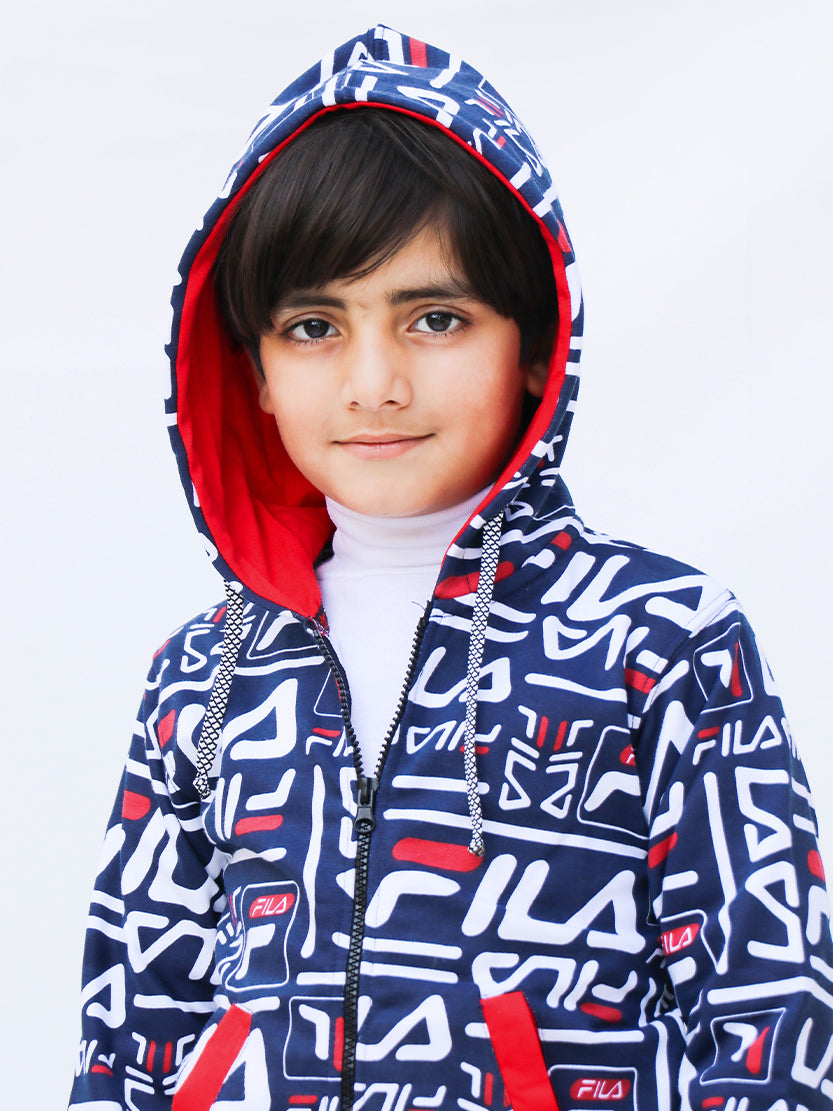 Kids Upper 2 Yrs - 9 Yrs Printed FA Dark Blue