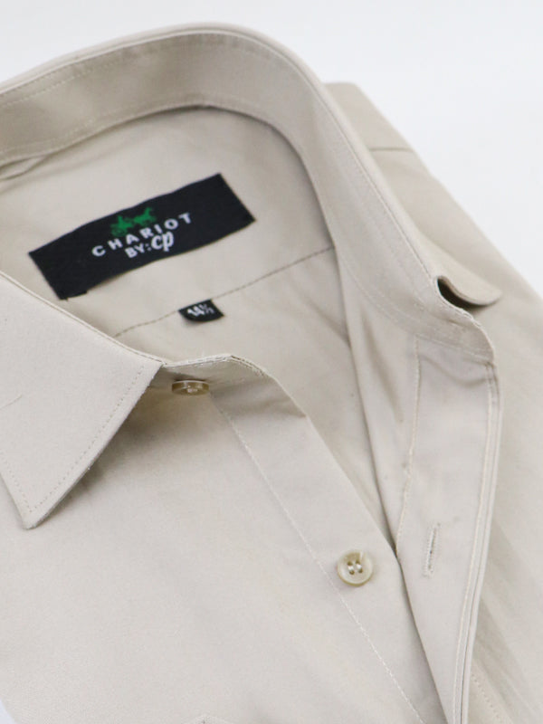 AN Men's Formal Dress Shirt Plain Beige MFS425 – The Cut Price