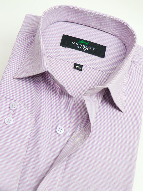 Men's Formal Dress Shirt Micro Checks Violet