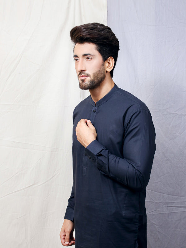 035 Black Stitched Suit Kameez Shalwar For Men AM MSK124