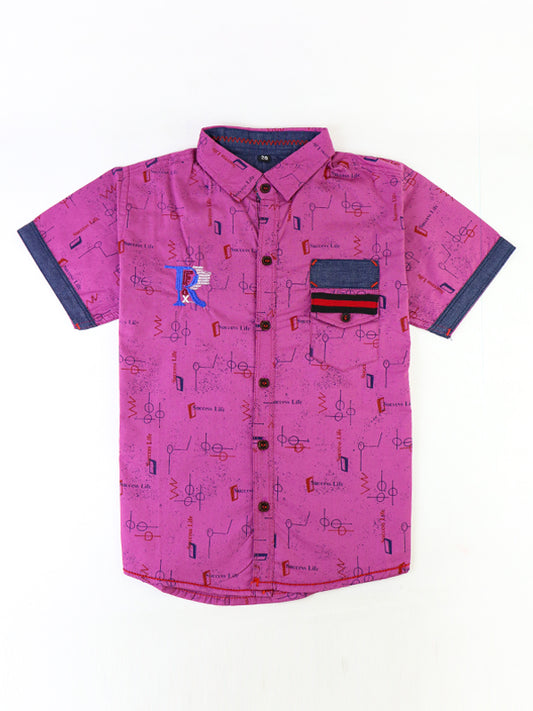 NB Boys Casual Shirt 5Yrs- 12Yrs Printed Purple